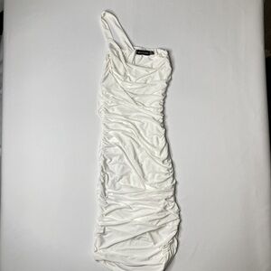 PrettyLittleThing Ivory One Shoulder Dress